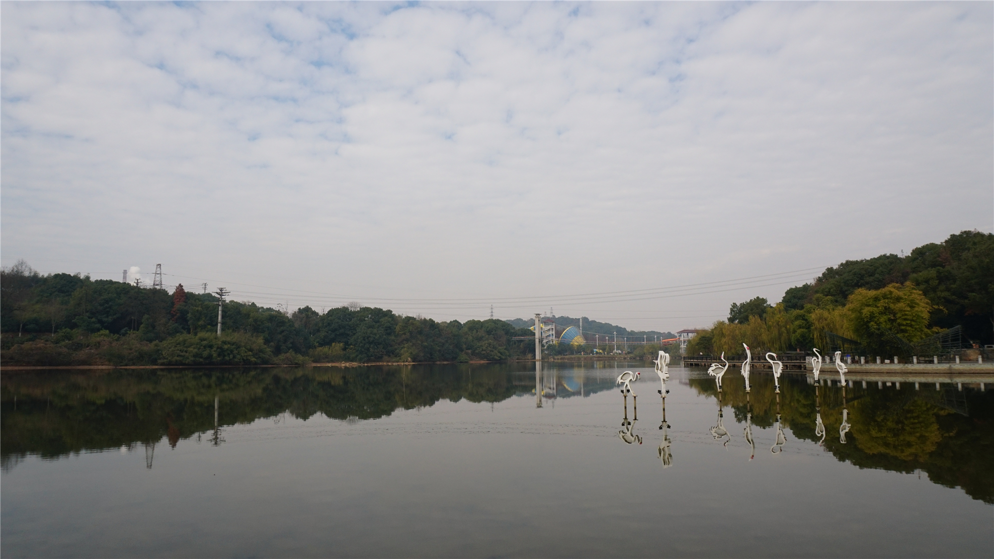 實拍衡陽南湖公園冬季的風景,這是衡陽最大的公園