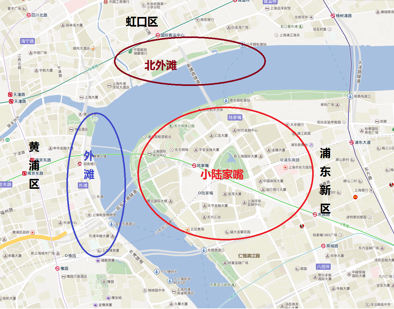 上海外滩位置地图图片