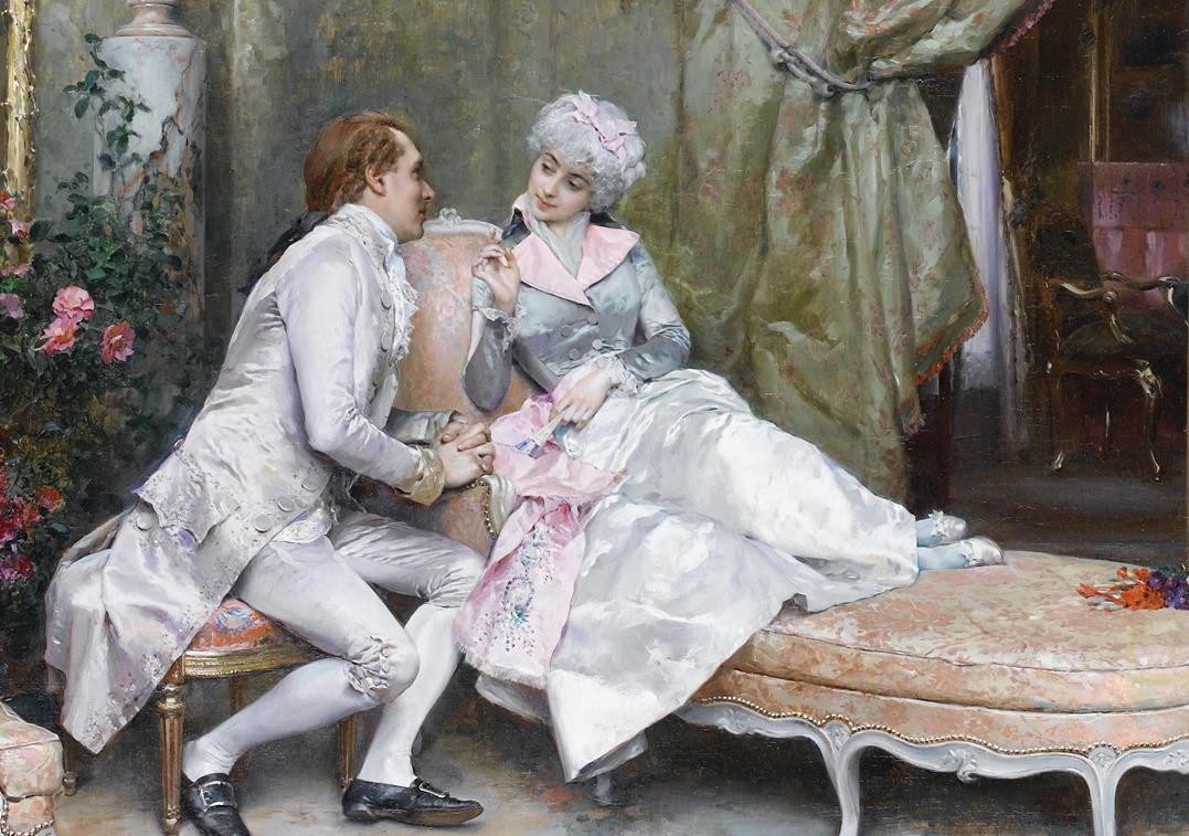 欧洲古典油画甜蜜爱情