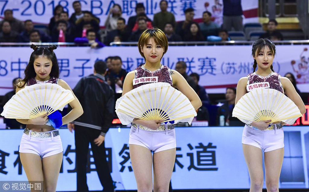 17/18cba第21轮:江苏肯帝亚vs福建浔兴 啦啦宝贝热舞