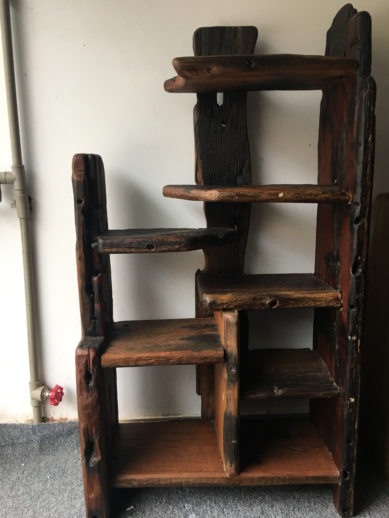 正品老船木小花架