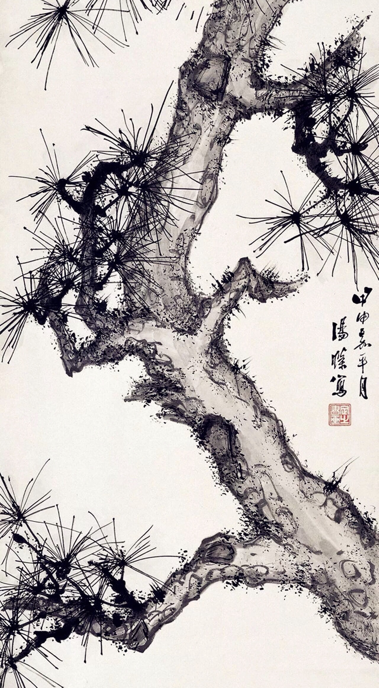 他未满弱冠便书画皆通,擅画松柏,巨幅之作一气呵成,为时人称道