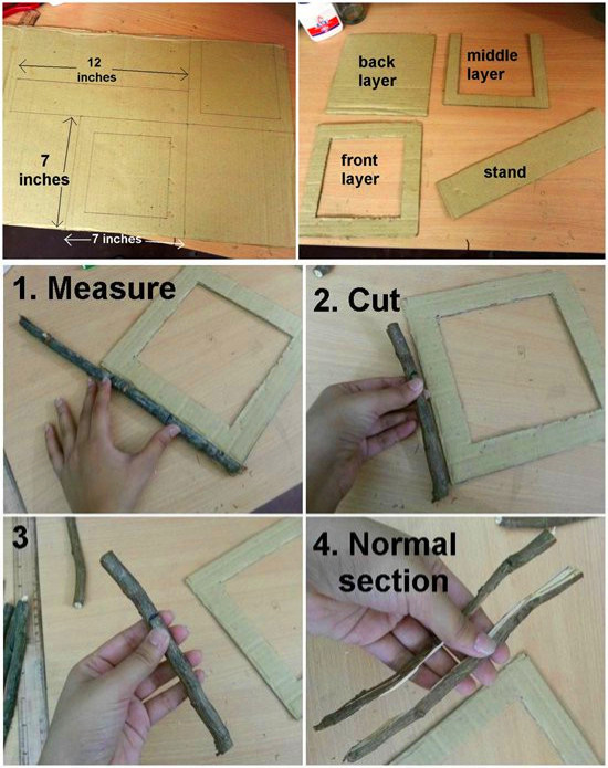 树枝画框的制作方法图片