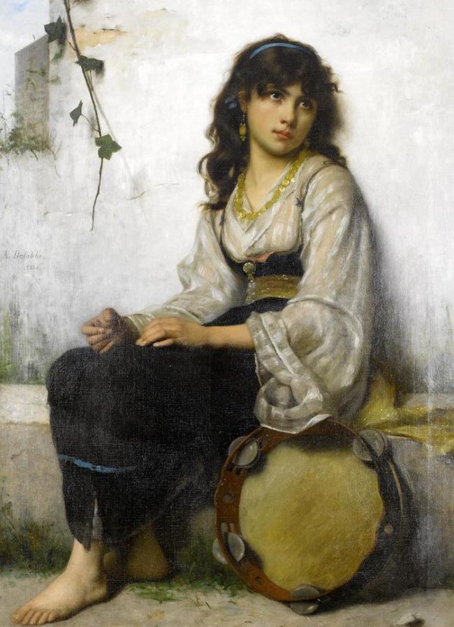 外国人物油画鉴赏:从简单的色彩突出人物,眼神中表达人物的情感