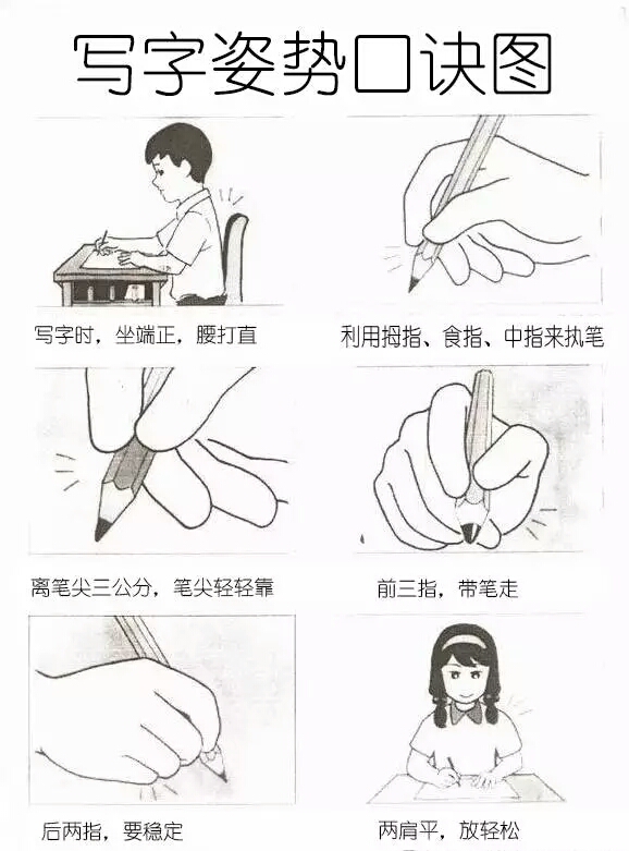 硬笔楷书正确的坐姿