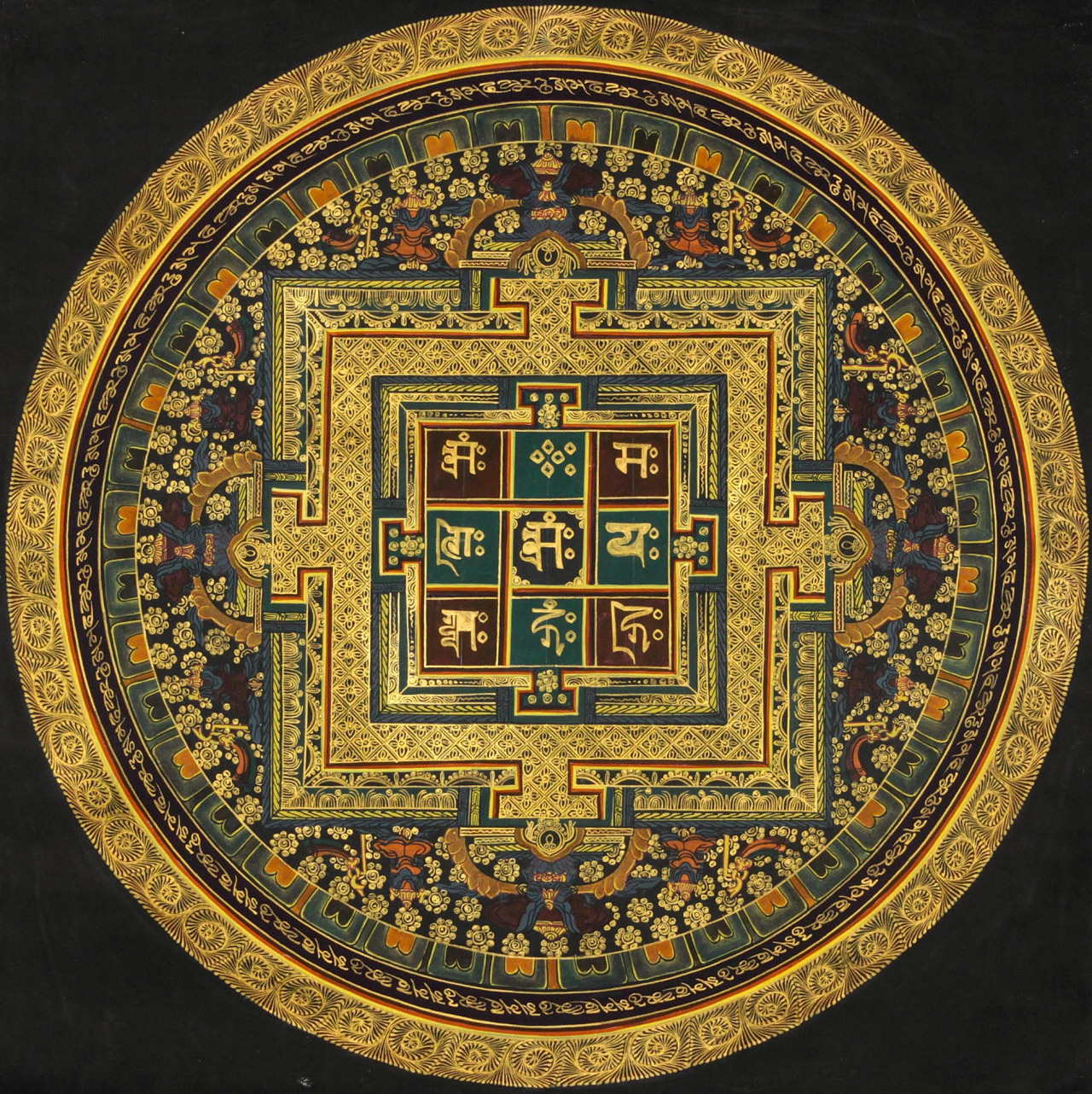 西藏唐卡丨古老神秘坛城图 圆满大美曼荼罗